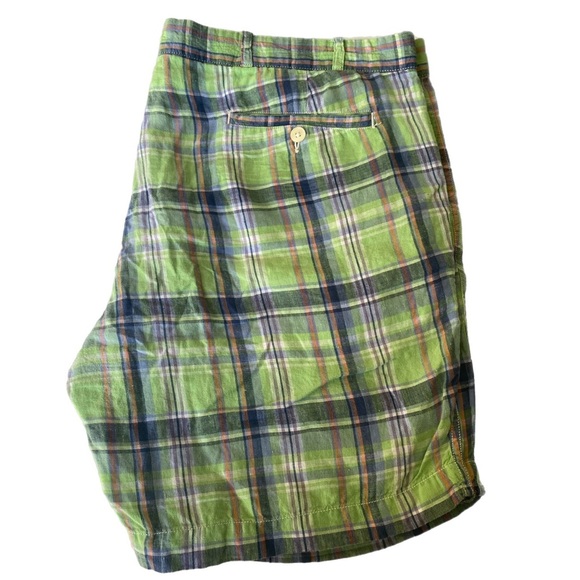 Polo by Ralph Lauren 100% Linen Skater Golf Shorts Green Plaid Plus Size M42 - Picture 11 of 15